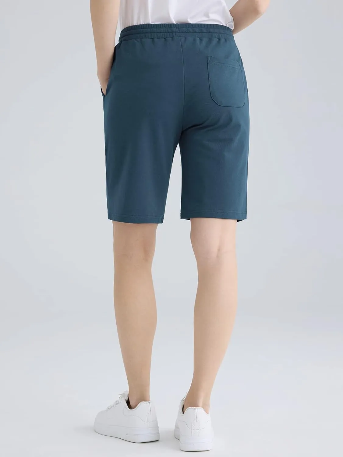 Weintee Women's 9" Inseam Cotton Bermuda Shorts with Pockets 3 Pack