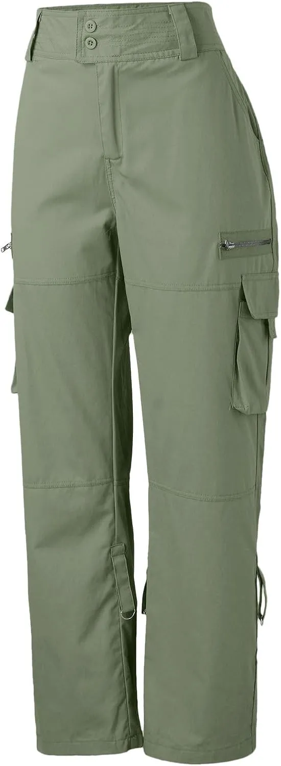 Wide Leg Pants for Women Winter Compression Travel Pants with Pockets Elastic Waist Flare Leggings
