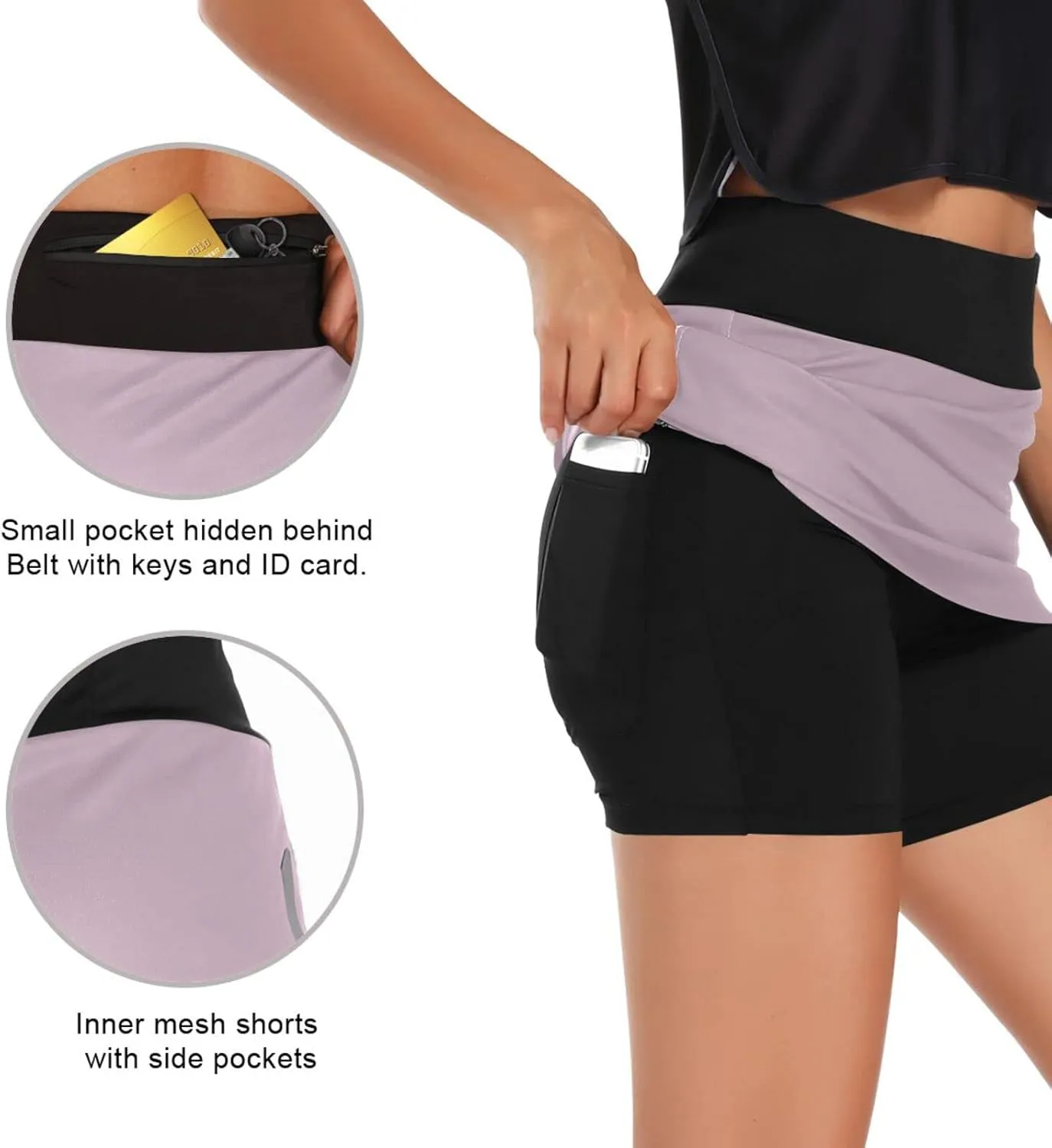 Women Athletic Skorts Little Shark Vector Summer Sports Skirts for Running