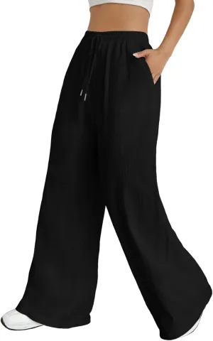 Women Cotton Linen Summer Flowy Pant Trousers High Waist Ankle Length Plus Size Trouser Business Work
