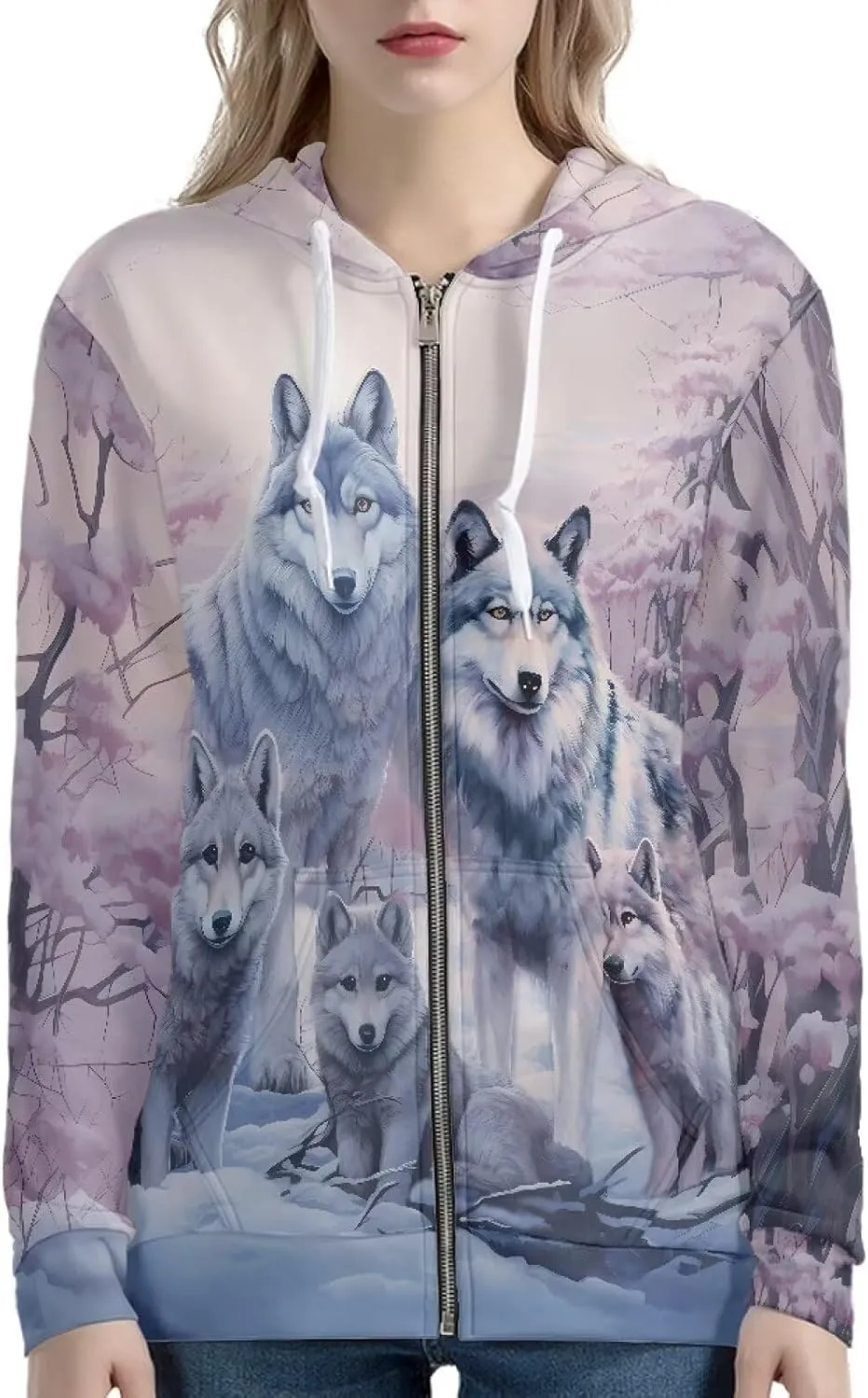 Women Zip Up Hoodie Fall Jacket Long Sleeve Hoodies for Teen Girls Clothes with Pocket