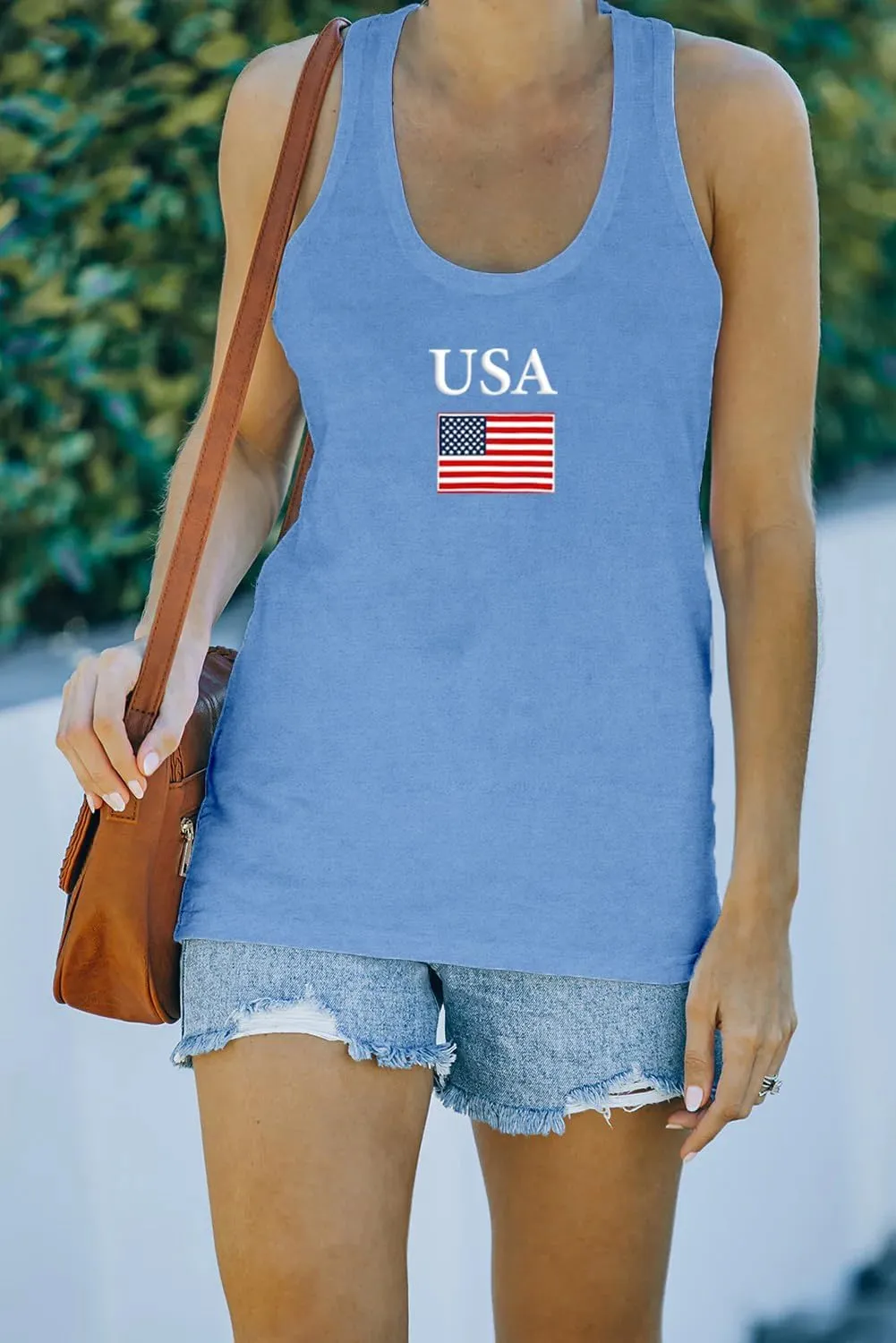 Womens American Flag Tank Shirts USA Patriotic Sleeveless Tshirts 4th of July Vest Tee Tops