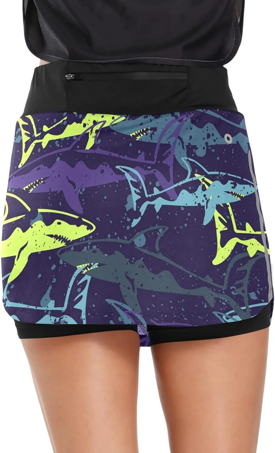 Women's Athletic Skorts Shark Marine Life Summer Sports Skirts for Running
