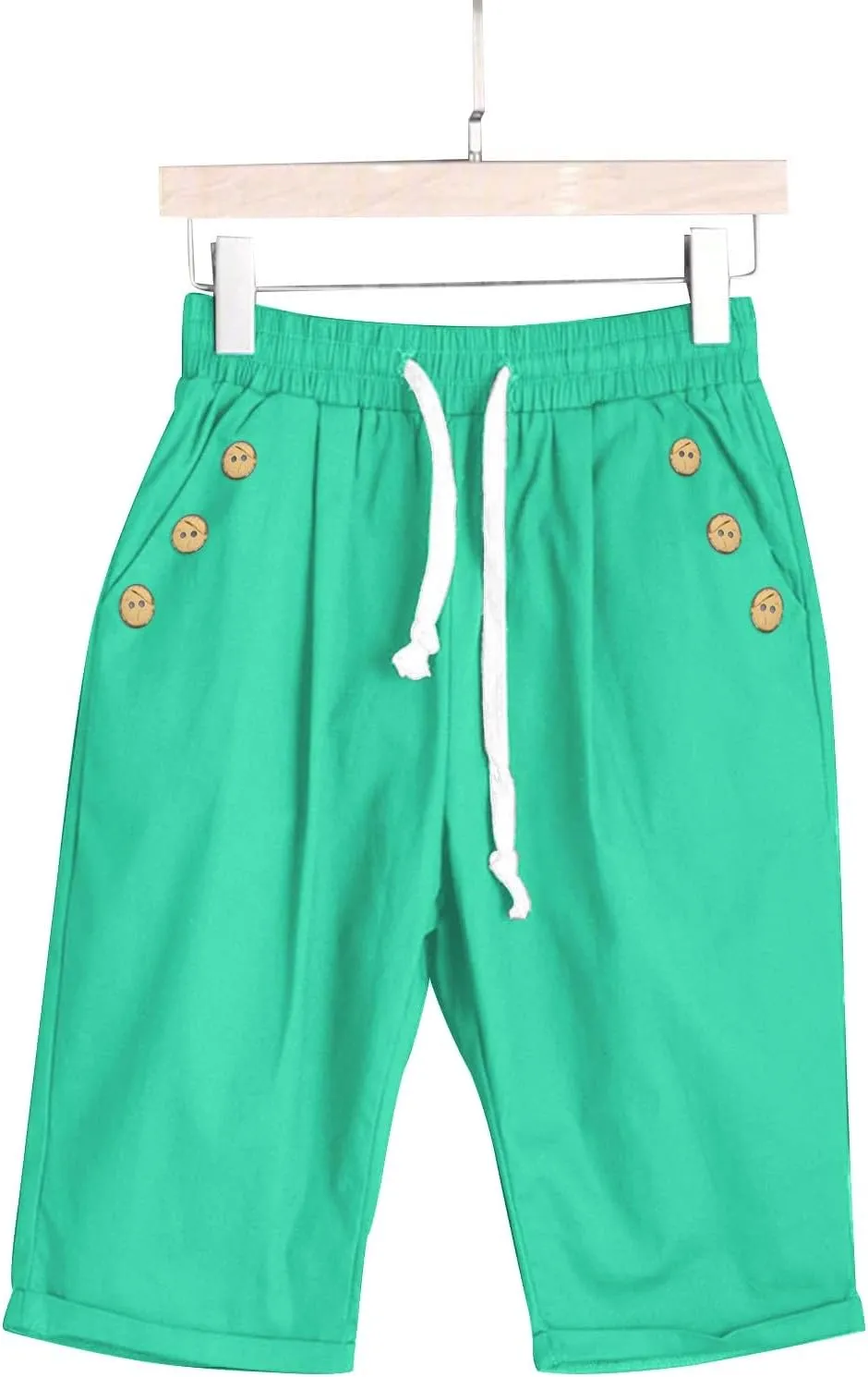 Women's Capri Pants Cotton and Linen Summer Loose Elastic Waist Workout Sweatpants Causal Lounge Pants with Pockets