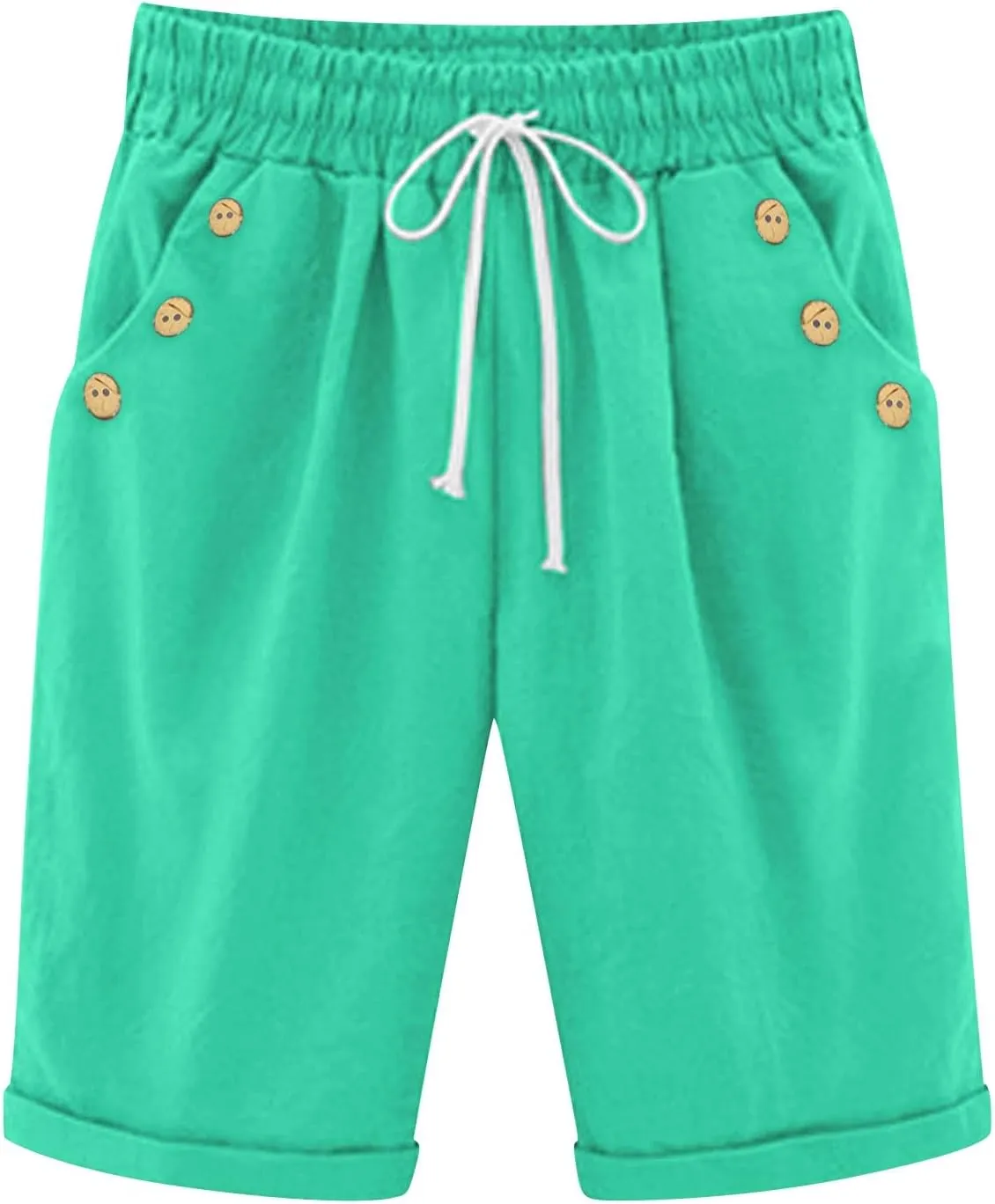 Women's Capri Pants Cotton and Linen Summer Loose Elastic Waist Workout Sweatpants Causal Lounge Pants with Pockets