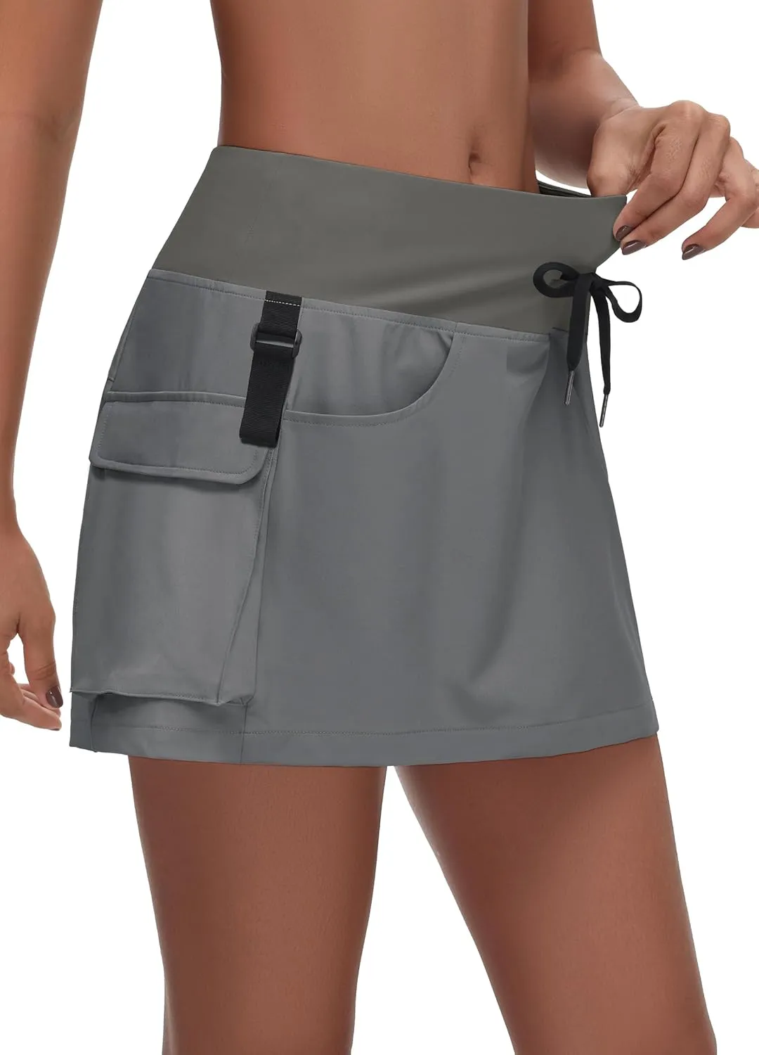 Women's Mini Hiking Cargo Skorts - High Waisted Dressy Casual Golf Workout Sport Skirts with Pockets Quick Dry UPF50 