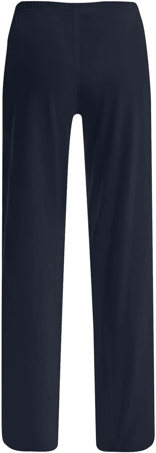 Women's Pajama Pants High Waist Wide Leg Sleep Bottoms Soft Stretchy Comfy Lounge Pant Trouser with Drawstring Pockets