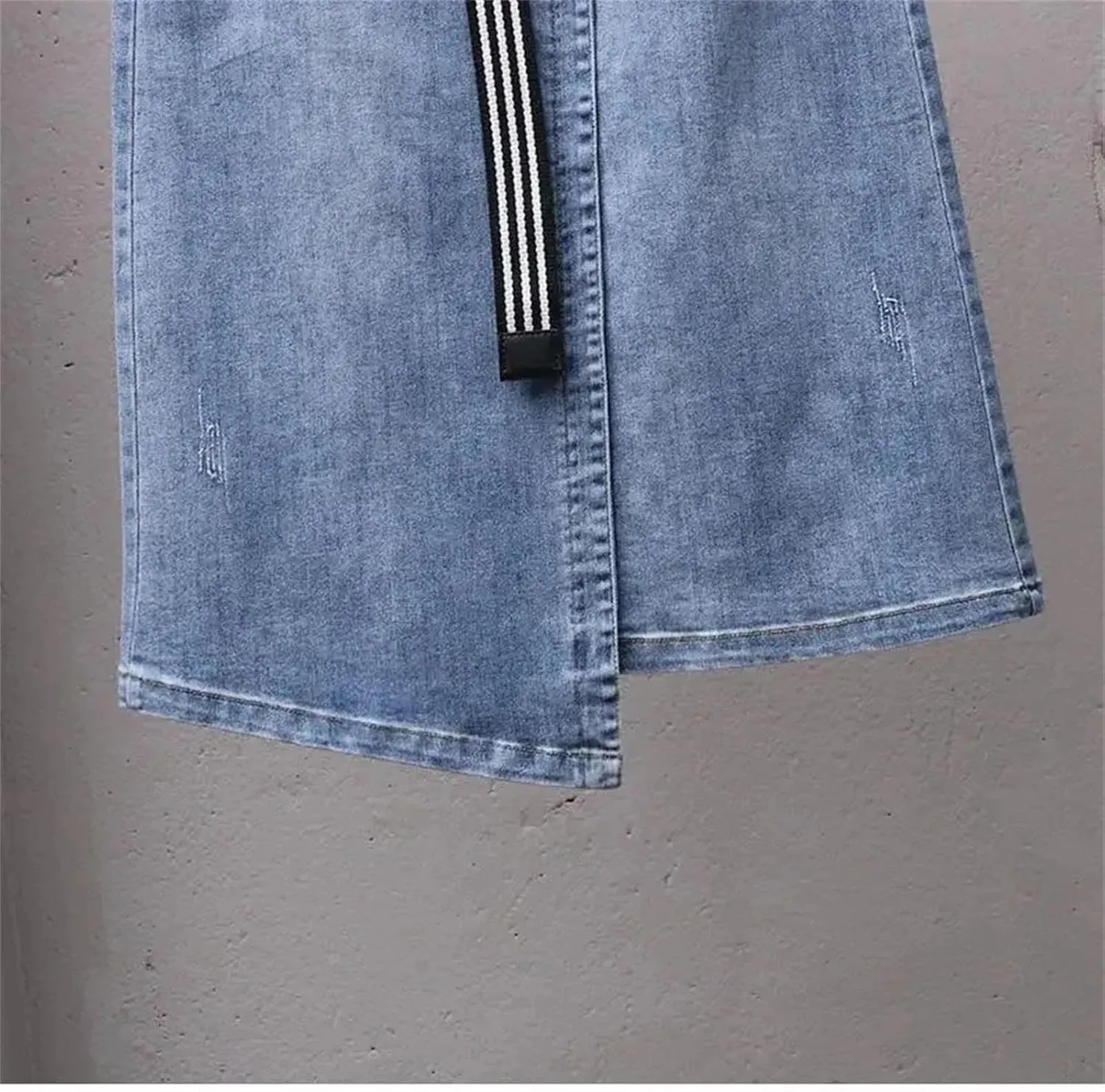 Women's Summer Irregular Denim Skirt Elastic High Waisted A-Line Buttocks Wrapped Jeans Skirts