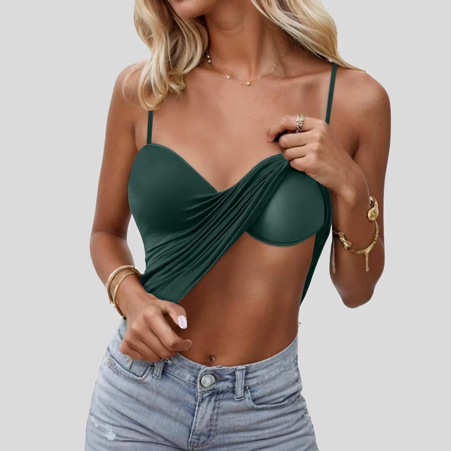 Womens Tank Tops with Built in Bra 2025 Casual V Neck Sleeveless Tees Basic Workout Top Camisole Undershirt Adjustable