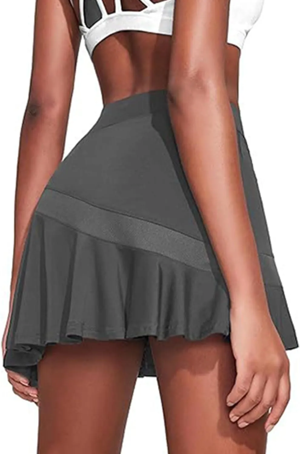 Womens Tennis Skirt Pleated Athletic Skirts with Pockets Shorts High Waisted Golf Skort for Workout Pickleball