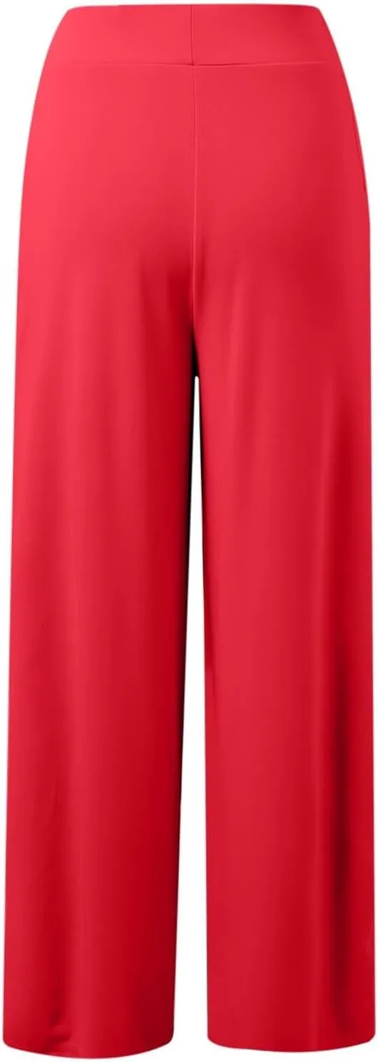 Womens Wide Leg Pants High Waisted Flowy Tie Knot Trousers 2025 Summer Business Work Casual Outfits with Pockets