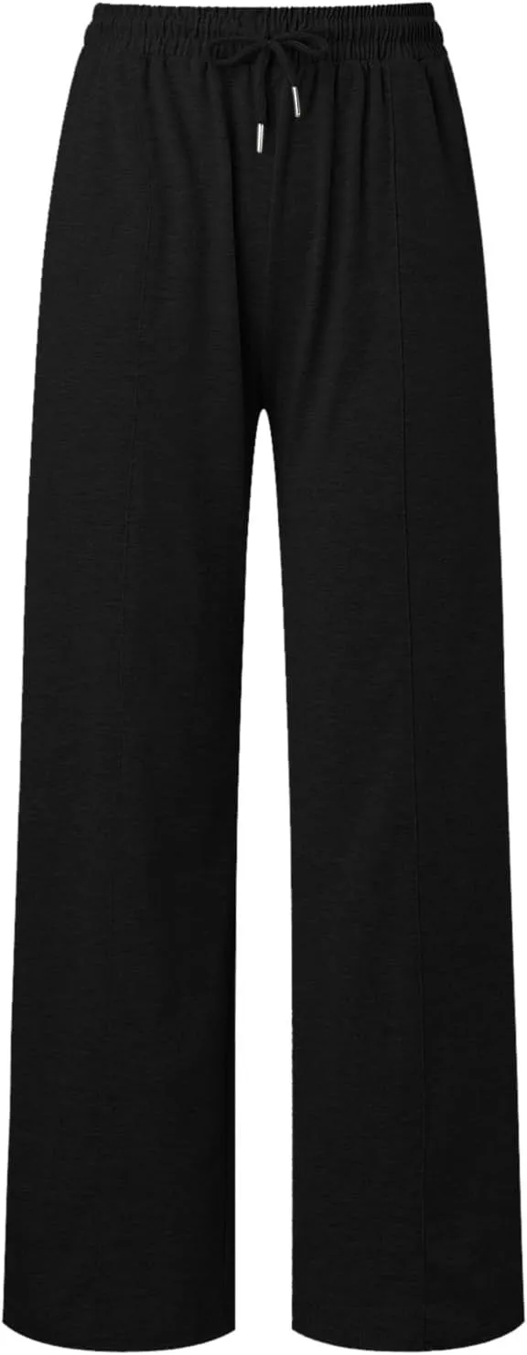 Women's Winter Warm Fleece Joggers Pants Winter Lightweigt Work Capris with Pockets Elastic Waist Flare