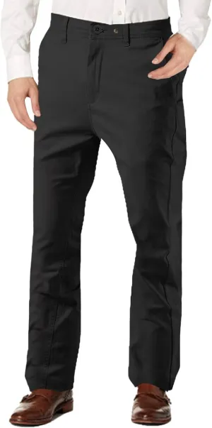 Work Pants for Men Fleece Chinos Trousers Expandable Waist Flat Front Skinny Suit Pants Tapered Straight Leg Golf Dress Pants