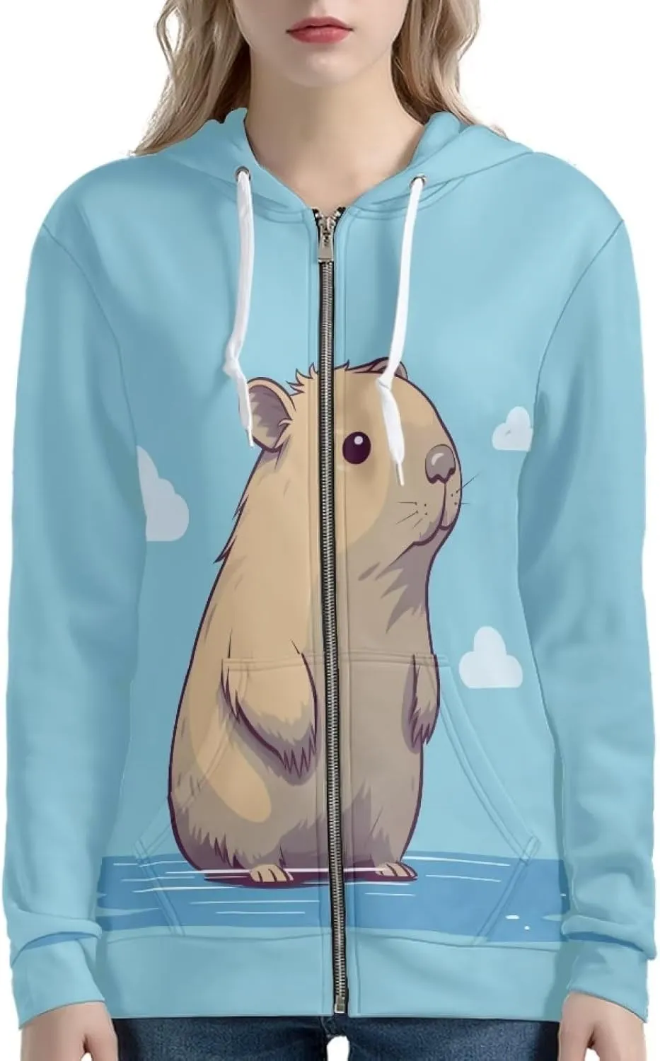 Zip Up Hoodie Women Long Sleeve Shirt Thin Fall Hooded Jackets Coat Zipper Sweatshirts