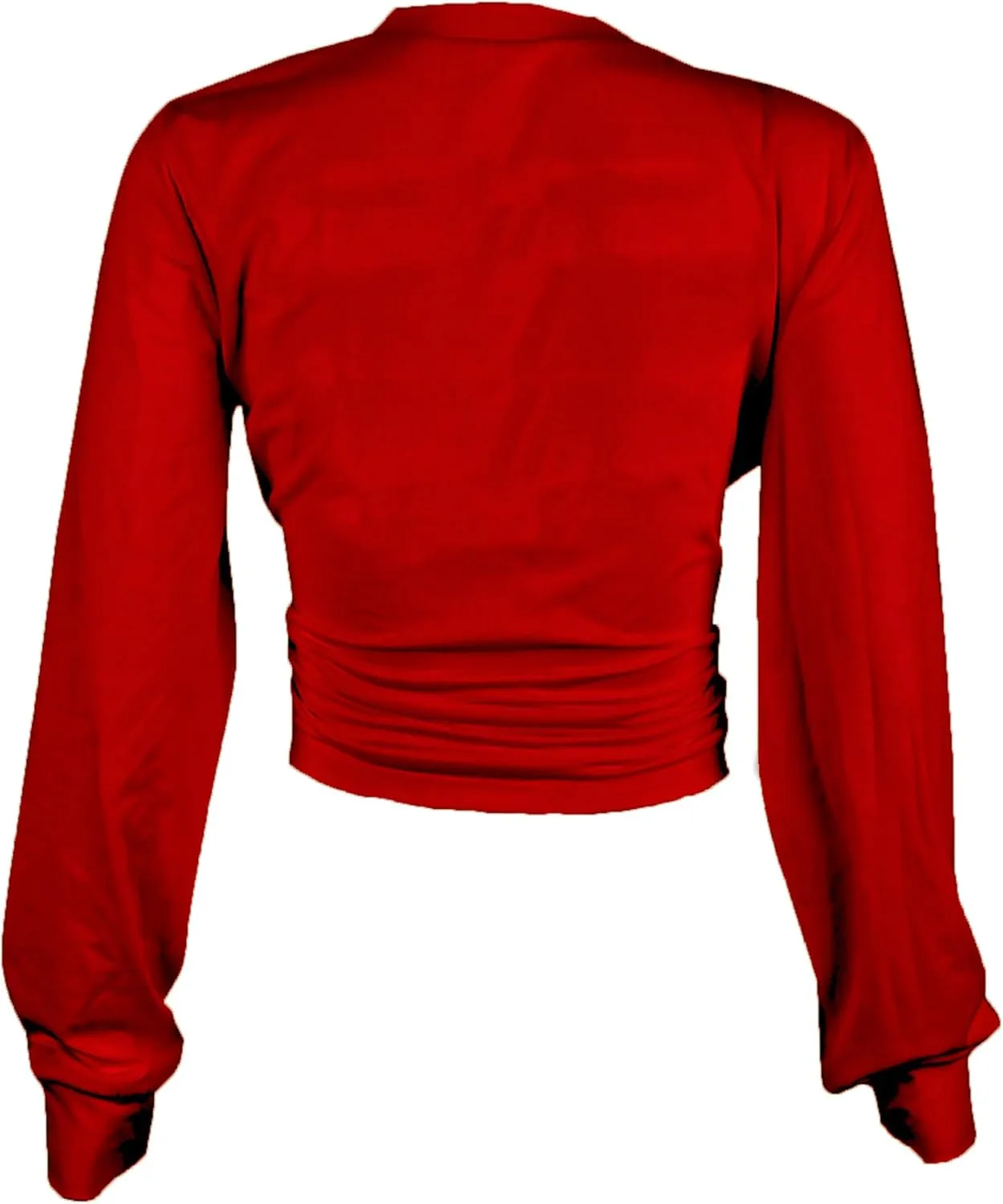 Zoyami Womens Sexy Tie Front Crop Top Long Sleeve Graphic Tee Shirt Clubwear