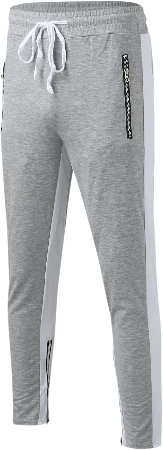 ZYXTIM Big and Tall Men Cargo Jogger Sweat Pants Slim-Fit Basic Active Casual Tapered Sweatpants with Pockets