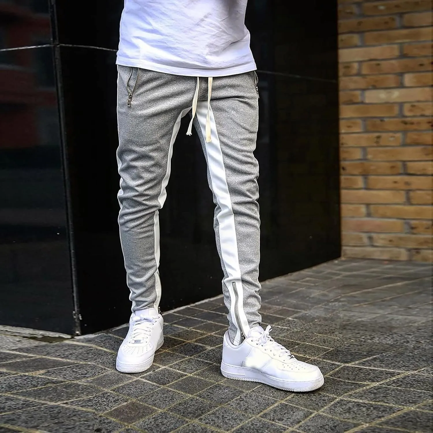 ZYXTIM Big and Tall Men Cargo Jogger Sweat Pants Slim-Fit Basic Active Casual Tapered Sweatpants with Pockets