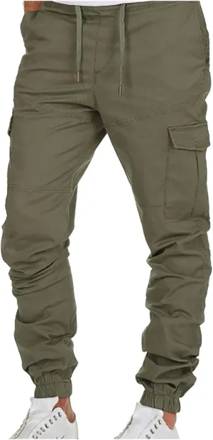 ZYXTIM Cargo Jogger Pants for Men Big and Tall Slim Fit Multi-Pocket Basic Active Casual Tapered Sweatpants with Pockets