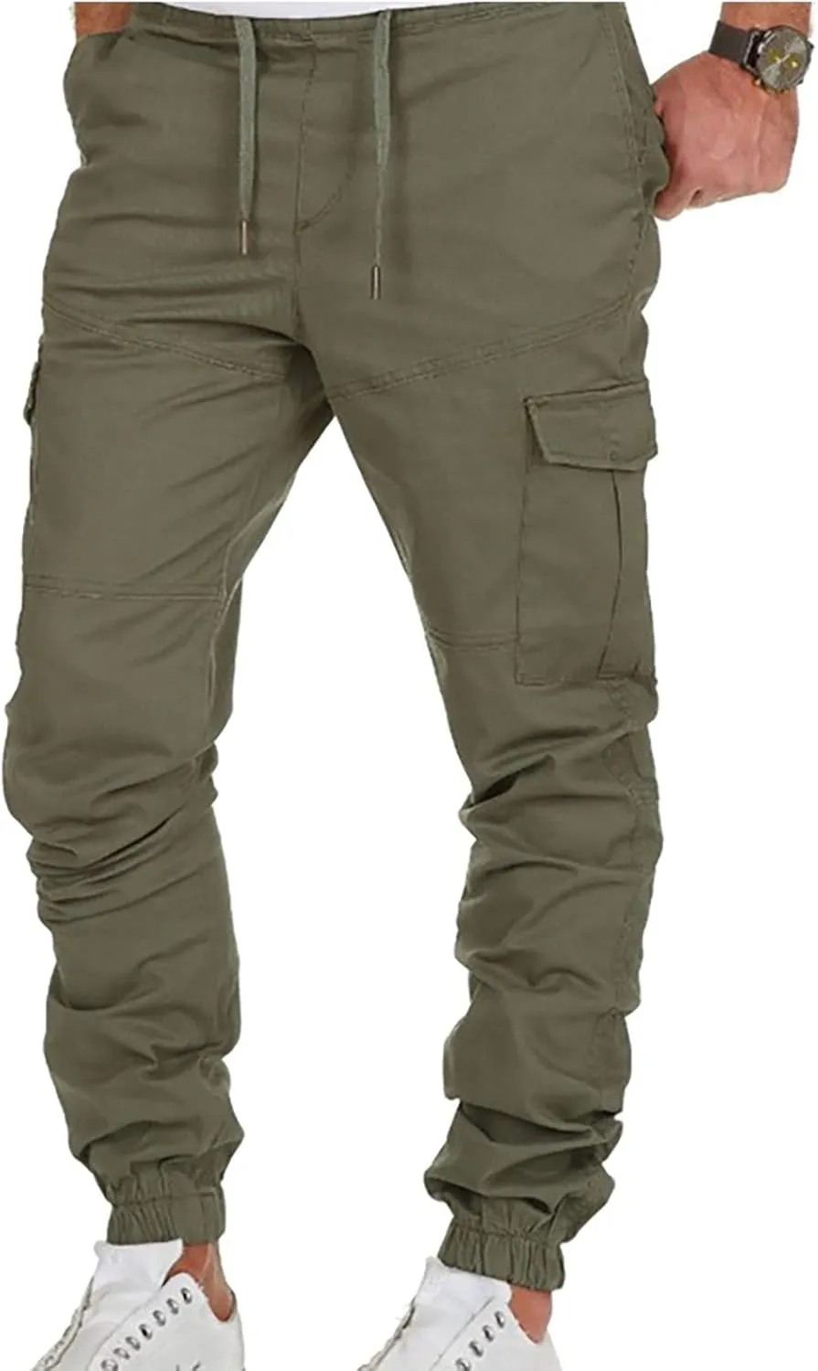 ZYXTIM Cargo Jogger Pants for Men Big and Tall Slim Fit Multi-Pocket Basic Active Casual Tapered Sweatpants with Pockets